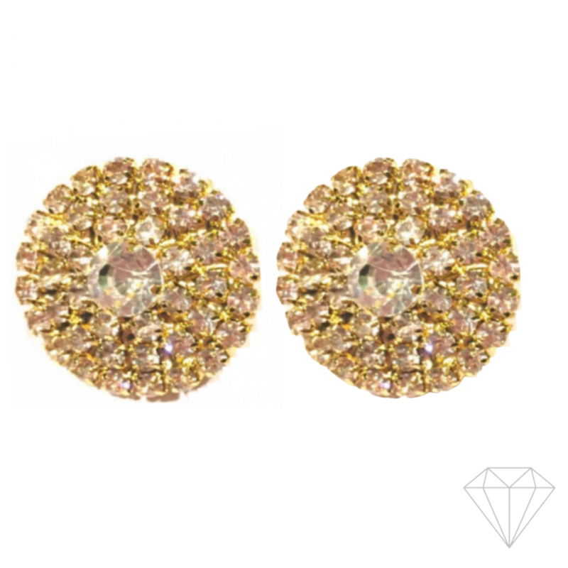 Schoenclips Goudkleurig strass 2.5 cm