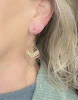Klem oorbellen rosegold filigraan 6 cm