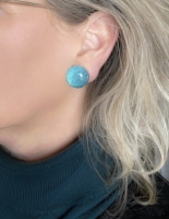 Clip oorbellen Luca 2 cm turquoise