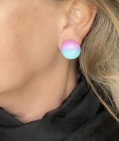 Clipoorbellen 2 cm Madison blauw roze