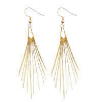 Zilveren oorhangers Raya lang 14K Goldplated