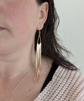 Zilveren oorhangers Raya lang 14K Goldplated
