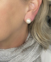 Clip oorbellen parel Ivoor 12 mm