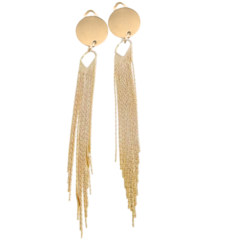 Clipoorbellen Raya  14k goud plating 14 cm