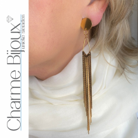 Clip oorbellen Raya -lang -14 cm -goldplating