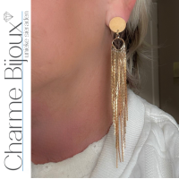 Clipoorbellen Raya  14k goud plating 14 cm