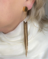 Clip oorbellen Raya  lang  14 cm  goldkleur