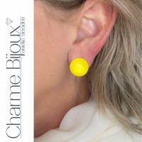Clip oorbellen geel 1.5 cm