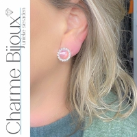 2 paar clip oorbellen roze en roze 1.5 cm