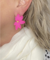 Oorbellen Roze Glee goudkleur 3.5 cm