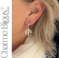 Klem oorbellen kleine boom zilverkleur