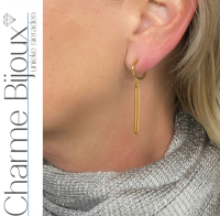 Klem oorbellen goudkeurig Bar rechthoek