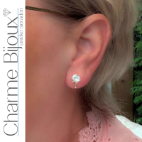 Klem/clipoorbellen goudkleurig strass steen