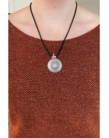 Ketting Tibetaanse stijl zilverkleur verstelbaar suede koord