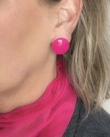 Clip oorbellen zuurstok roze 2 cm