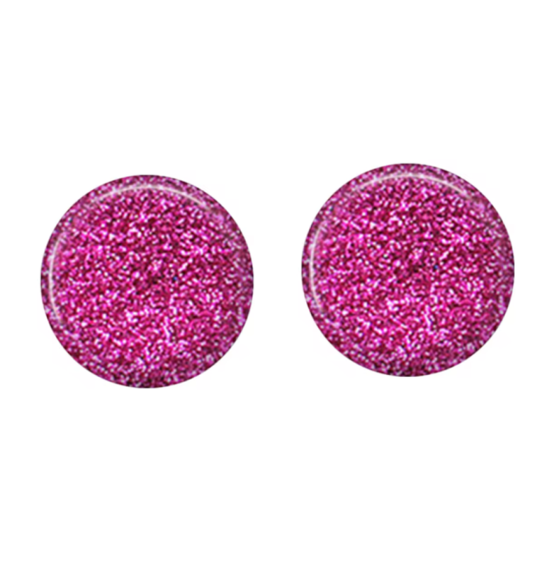 Clip oorbellen paars spikkel 2 cm