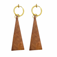 Klem Oorbellen Saheli goudkleur Hout verschillende kleuren