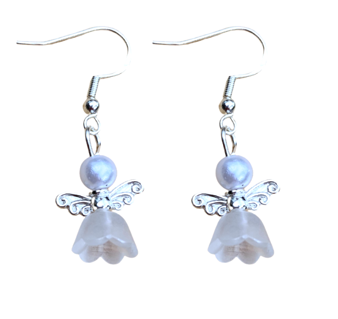 Zilveren kerst engel oorbellen Zilveren kerst engel oorbellen