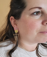 Clip oorbellen driehoek goudkleurig