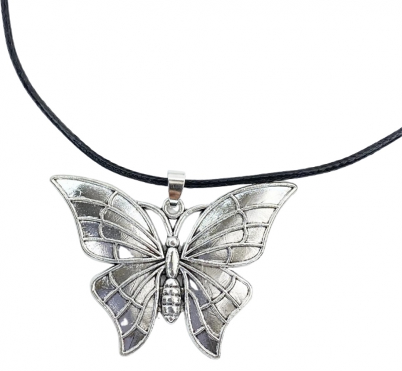 Ketting zilverkleur vlinder verstelbaar