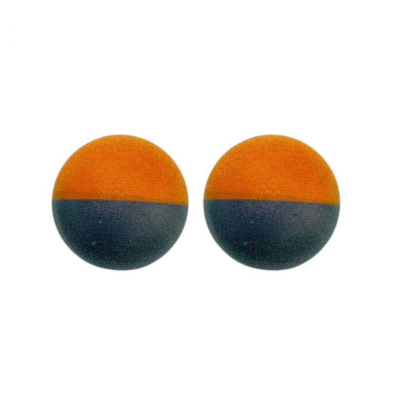 Clip oorbellen oranje zwart 2 cm kunststof
