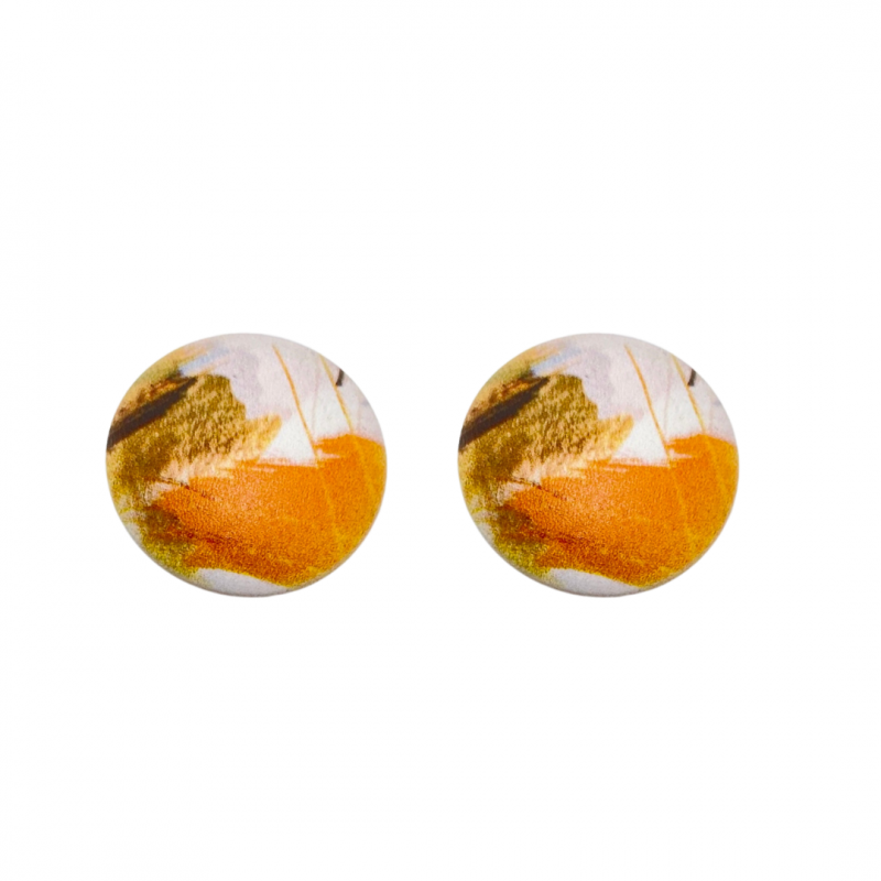 Clip oorbellen oranje 2 cm kunststof