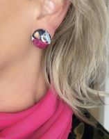 Clip oorbellen Serise 2 cm rood
