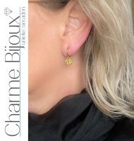 Klem oorbellen goudkleurig muntje geslagen