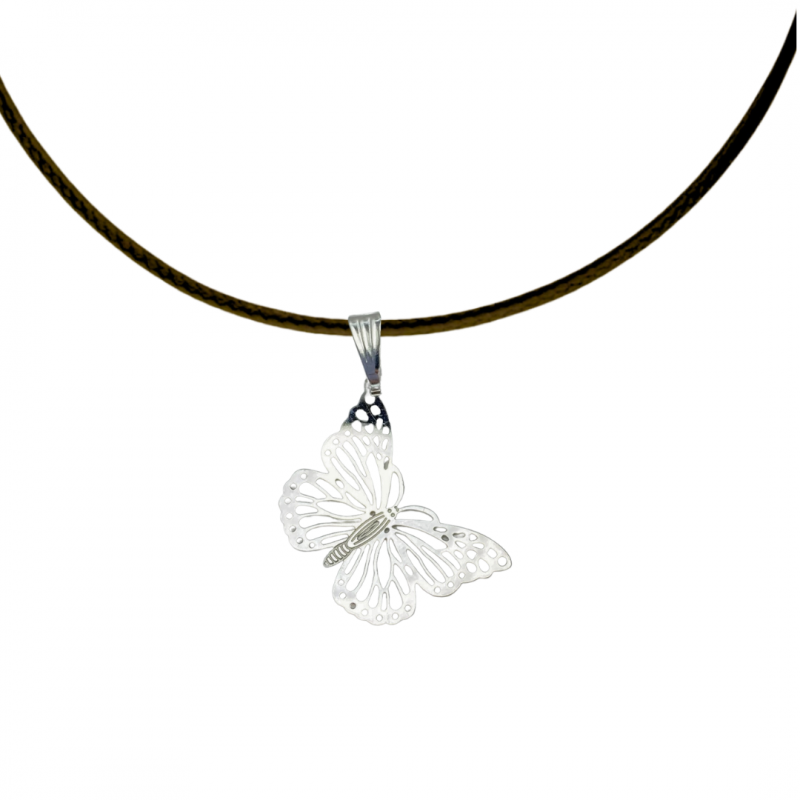 Ketting zilverkleur filigraan vlinder 45 cm