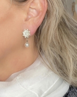 Clipoorbellen Amanda  Zilverkleur met Strass