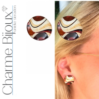 2 Delige Janice ketting met Clip oorbellen bruin