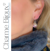 Klem oorbellen juliette roze