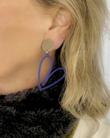 Clipoorbellen blauw hart zilverkleur