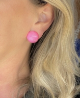 Clipoorbellen Felita roze 2 cm spikkel