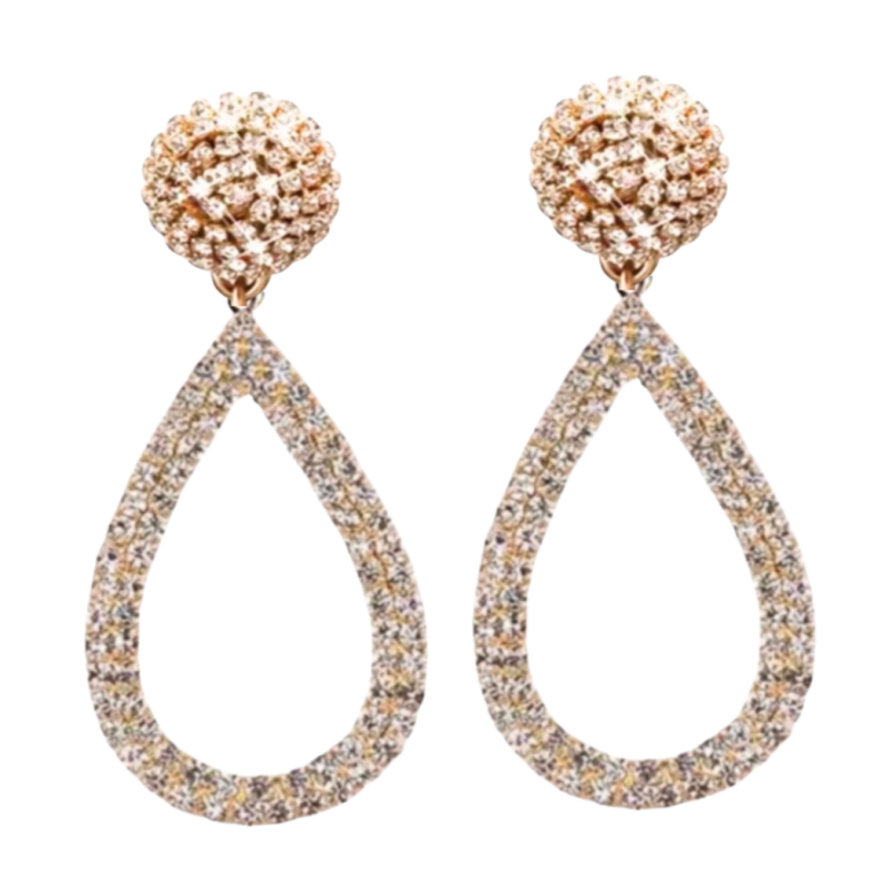 Oorbellen goudkleurig strass Oana