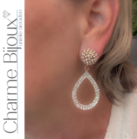 Oorbellen goudkleurig strass Oana