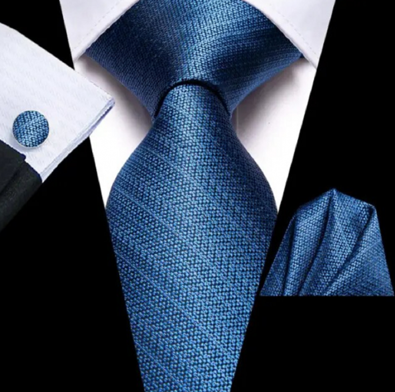3-Delige stropdasset blauw