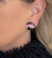 Clip oorbellen roze 2 cm