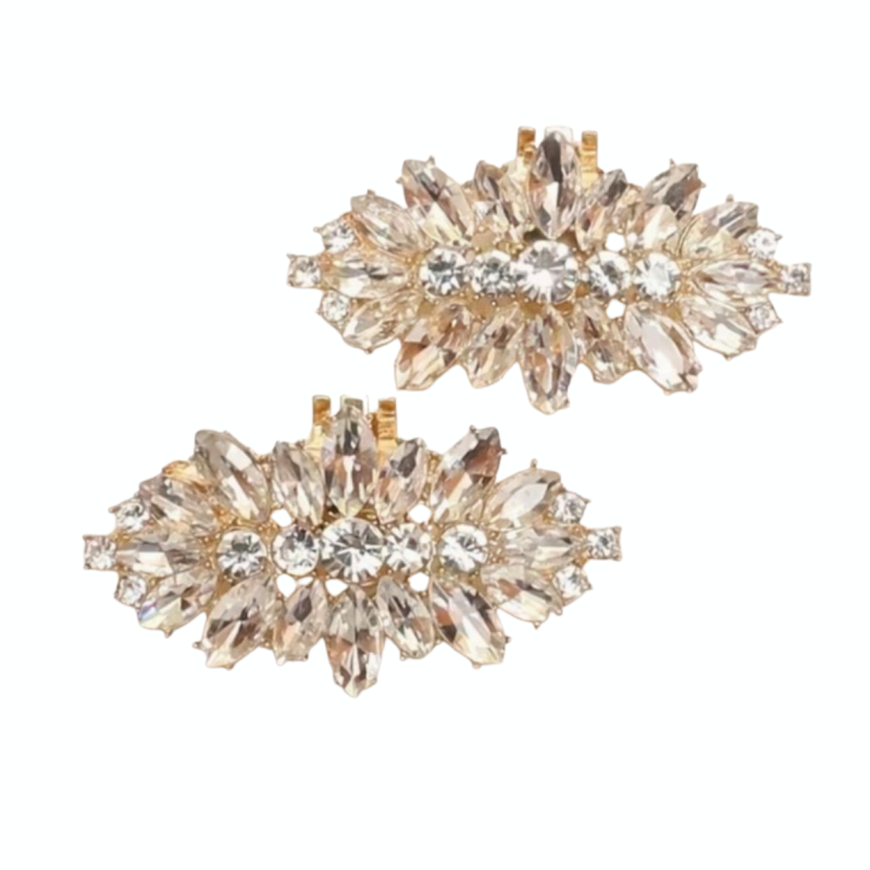 Schoenclips goudkleurig strass