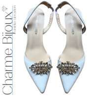 Schoenclips goudkleurig strass