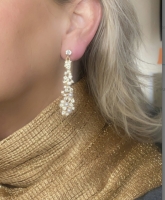 Clipoorbellen goudkleurig strass