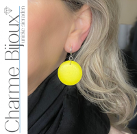 Klem oorbellen geel hout Tordis 2 cm