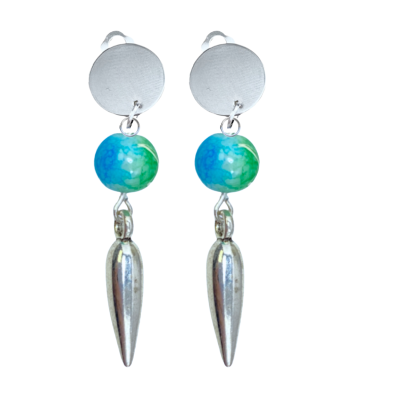 Clip oorbellen hailey turquoise natuursteen