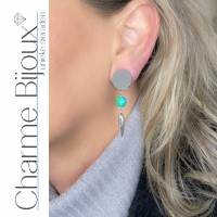 Clip oorbellen hailey turquoise natuursteen