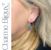 Klem oorbellen Olena zilverkleur 3 cm