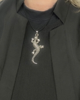 Ketting krokodil zilverkleur 45 cm