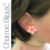 2 paar clip oorbellen bloem