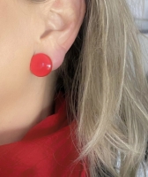 Clip Oorbellen rood 18 mm