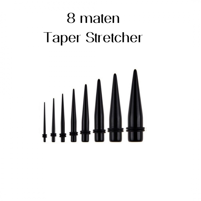 8 maten Taper stretcher 1.6 mm- 8 mm