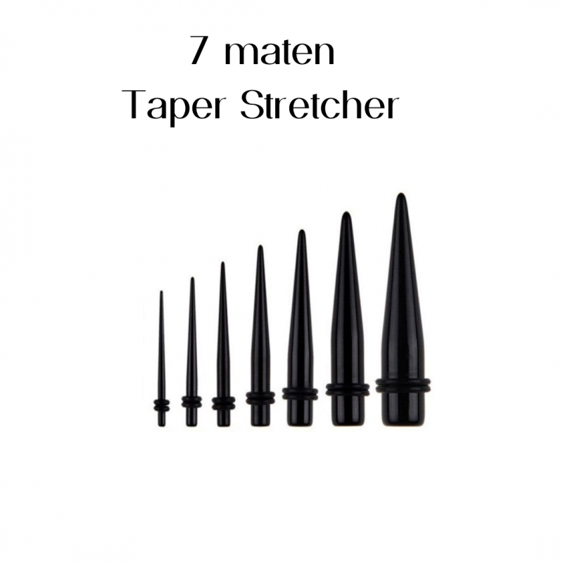 7 maten Taper stretcher 1.6 mm- 6 mm
